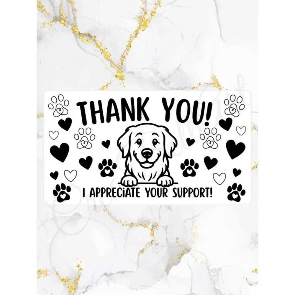 100 Cute Dog Thank You Stickers for Packaging | Small Business Labels